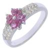 Flower Motif Ring K18 White Gold/diamond #5.8(US Size) Flour 2.9g Women Used
