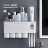 Wall-Mounted Toothbrush Holder with Automatic Toothpaste Dispenser and Storage
