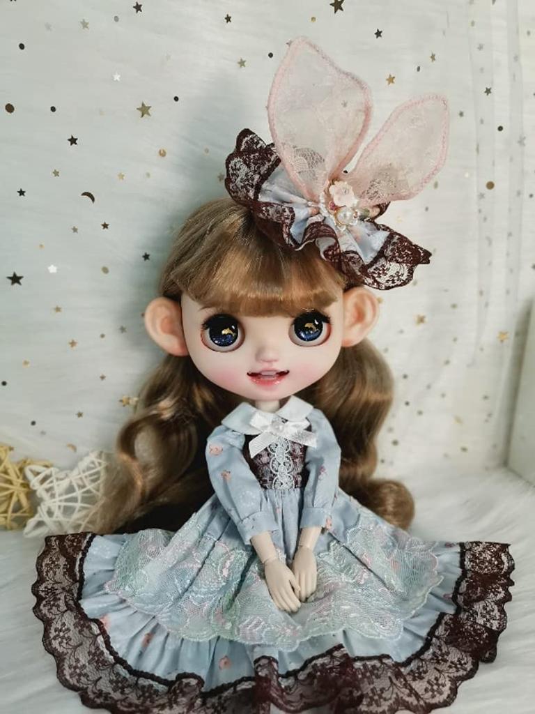 Blythe Obitsu Universal Doll Clothes Pink Rabbit Ears Costume, 24, Licca-chan, Azone, Dress,