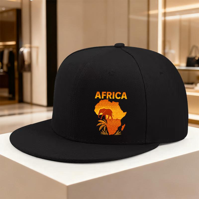 African Elephant Adjustable HipHop Hat Lightweight Printed Craft Womens Hat African Style Unisexs Sun Hat Ideal Gift for Parties