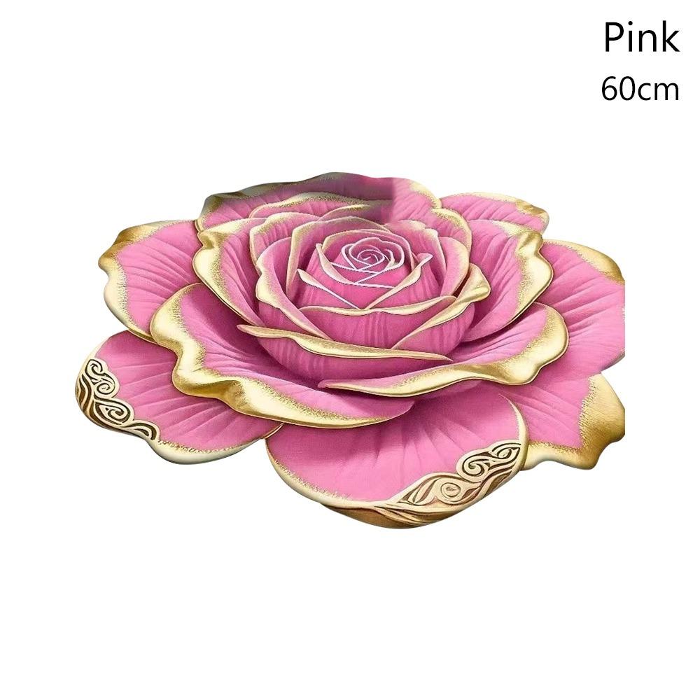 Non-slip Rose Floor Mat Special-shaped Bathroom Floor Mat  for Living Room Tea Table Bedside