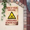Lifeguard Rules Tin Metal Sign Pool Wall Decor Funny Warning Aluminum Xcm