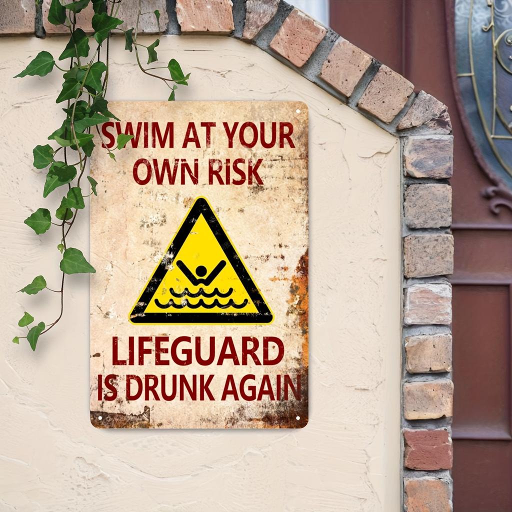 Lifeguard Rules Tin Metal Sign Pool Wall Decor Funny Warning Aluminum Xcm