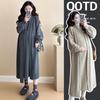 Maternity Knit Cardigan & Vest Dress Set for Fall/Winter