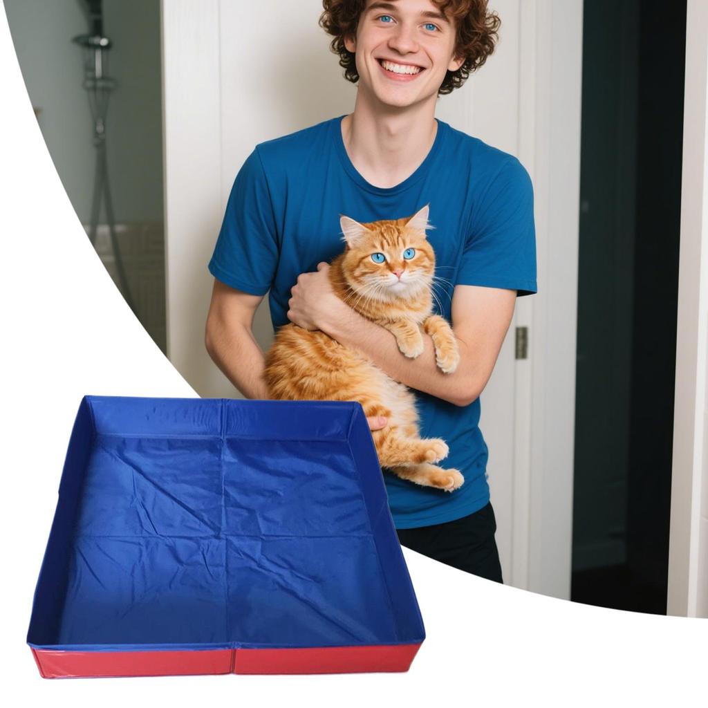 Pet Bath Pool PVC Foldable Dog Bath Tub Square-Shaped Anti-Slip Save Space Pet Puppy Bathing Tub for Home Yard Garden Outdoor