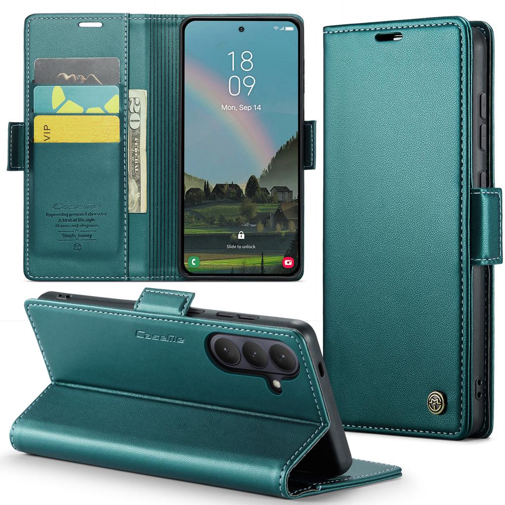 Luxury Magnetic Cards Solt Wallet Flip for Samsung S26 Ultra S25 Plus S24 S23 A36 A56 A17 A07 Kickstand Business Pocket Cover