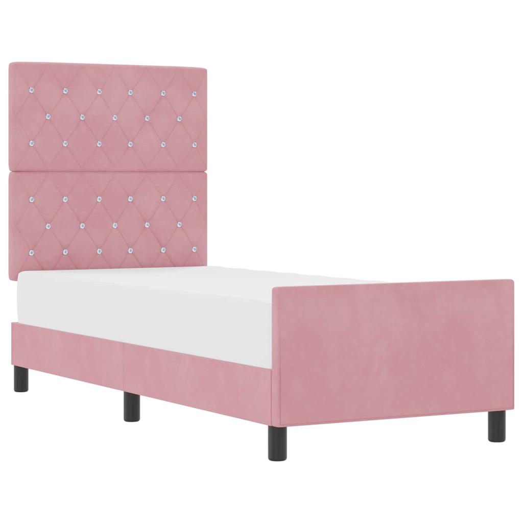 Boxspring Bed with Headboard Pink 80 x 200 cm Velvet