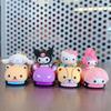 Cute Cartoon 3D Character Bumper Car Keychain Set With Kuromi My Melody Cinnamoroll And Hello Kitty