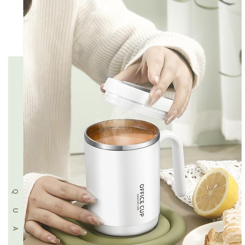 500ml Stainless Steel Coffee Mug Creative PP Liner Portable Water Cups with Handle Heat-resistant Milk Tea Cup Drinkware Gifts