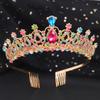 Wedding Full Glittering Diamond Hollow Crown Sparkly Rhinestones Hair Adjustable Tiara for Birthday Party Adult Ceremony