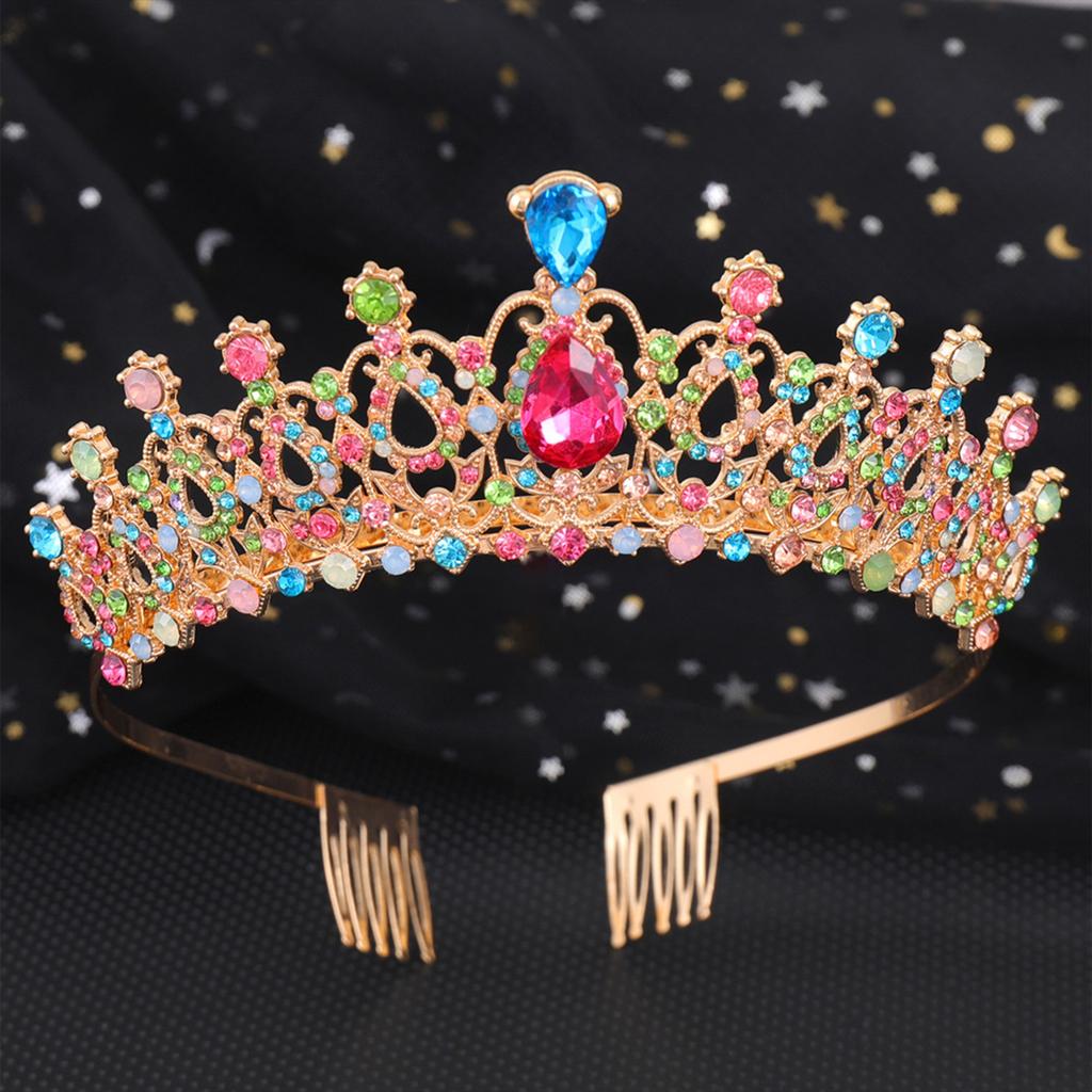 Wedding Full Glittering Diamond Hollow Crown Sparkly Rhinestones Hair Adjustable Tiara for Birthday Party Adult Ceremony