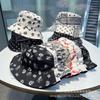 Trendy versatile sunshade sun hat summer double-sided pot hat printed bucket hat women