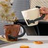 Creative Embossed Cat Ceramic Mug - Unique, Simple Souvenir Coffee Cup