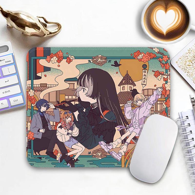 Anime Kawii Standard Mouse Pad Virtual Idol Gamer Mouse Mat J_Juufuutei Small Gaming Mousepad Travel Mouse Mat Non-Slip Mousemat