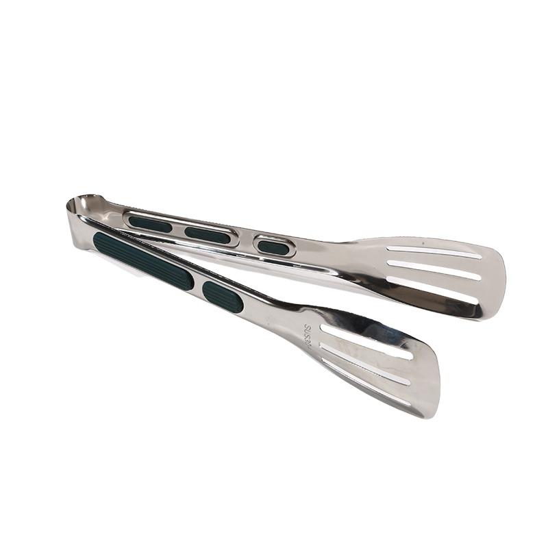 Non-Slip Stainless Steel Food Tongs Meat Bread Clip Barbecue Grill Buffet Clamp Cooking Tools Kitchen Accessories Silicone Handle Tongs