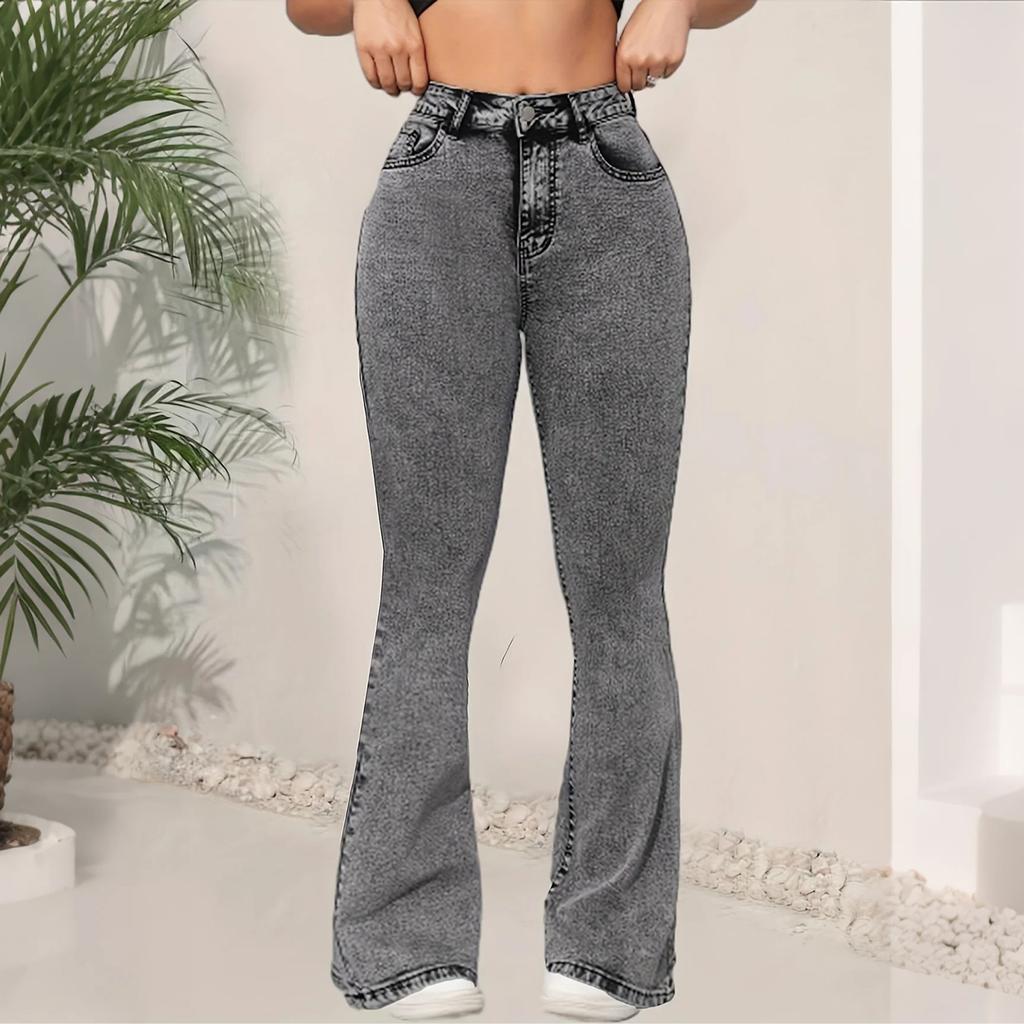 Women's Trousers Large Size Stretch Jeans Loose Semi-Elastic Pants