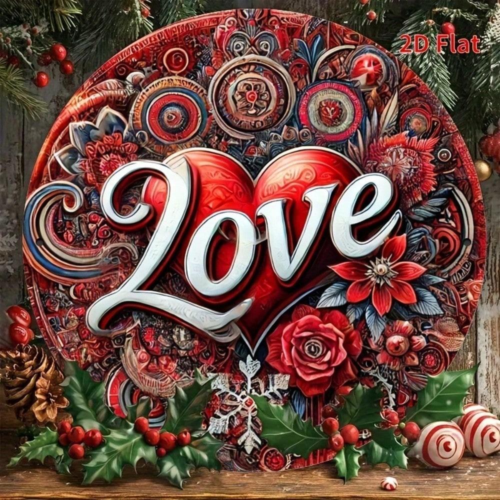 

Metal Poster Wall Art Valentine Heart Home Decor