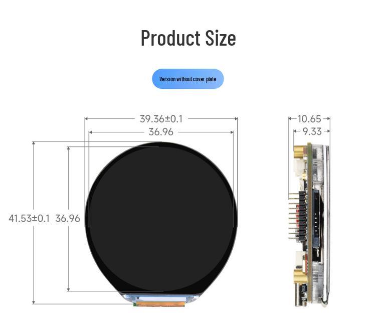 ESP32-S3 Round 1.46" Touchscreen Dev Board with AI, WiFi, Bluetooth, and Audio Playback