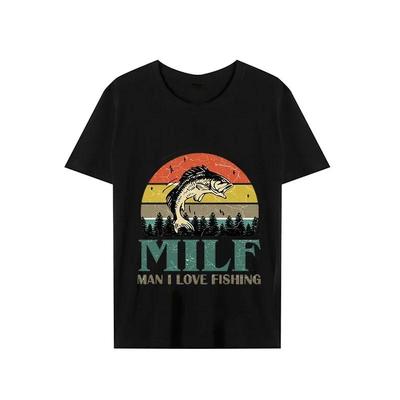 Oversized Tshirt Summer Men Milf Man I Love Fishing Print Tees Hip Hop Short Sleeve Harajuku Shirts Milf Fishing Tshirt Male Tee