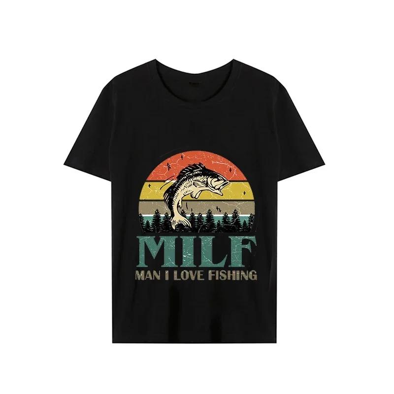 

Футболка свободного покроя для мужчин, летняя футболка с принтом «I Love Fishing», футболки в стиле хип-хоп с коротким рукавом, футболка Harajuku для мужчин с изображением рыбалки XXXXXL чёрный