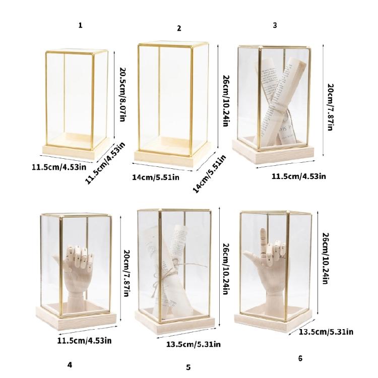 Display Case for Collectibles Glass Domes Miniature Clear Covers for Home and Office Embellishment