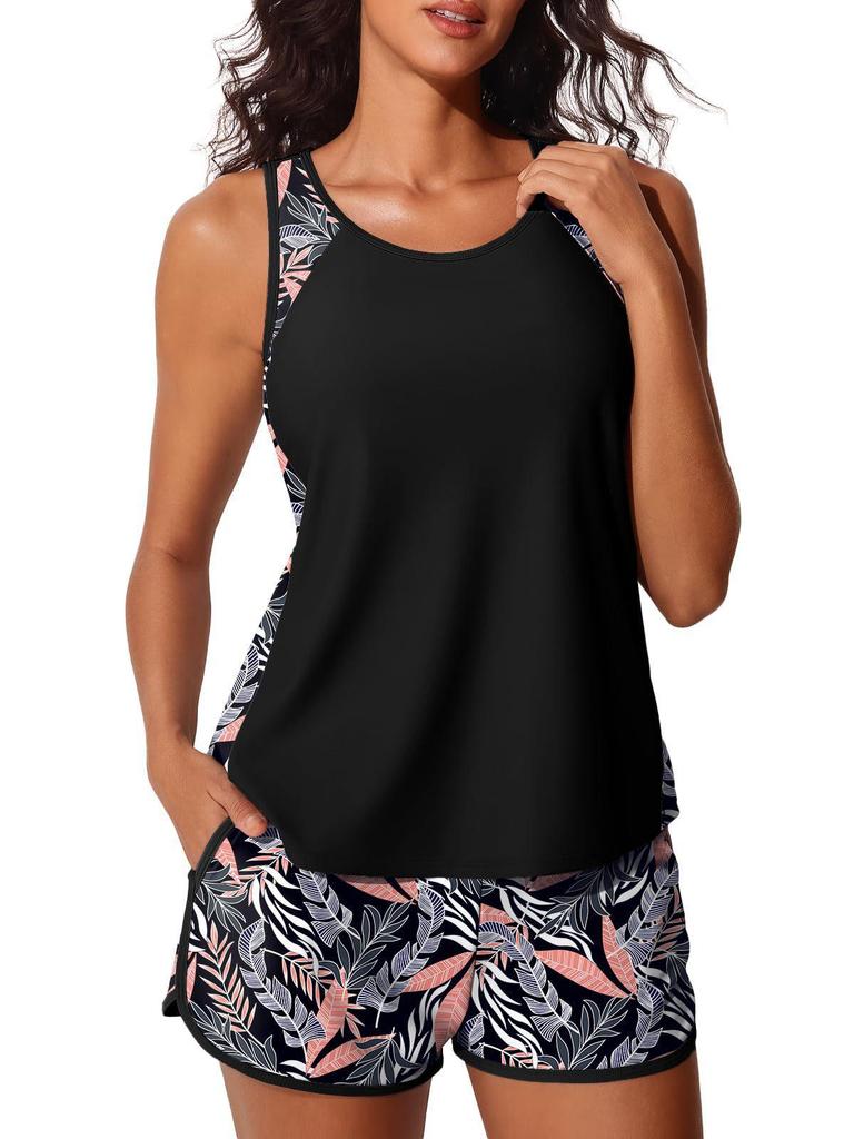 2026 European Solid Color Sexy Slim-Fit Tankini Set