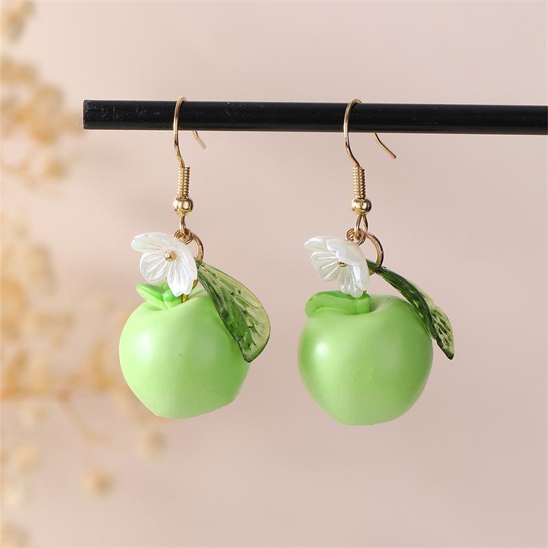 Cute 3D Fruit Pendant Earrings Vibrant Color Y2K Fashion Jewelry for Teen Girls Daily Outing Party Gifting