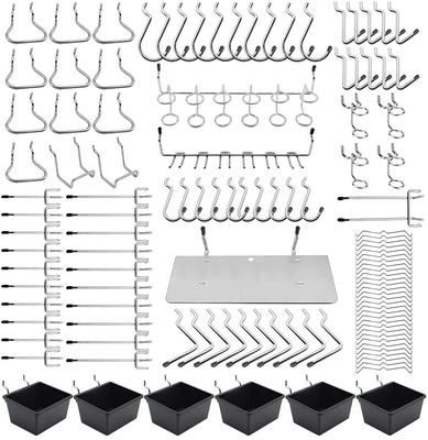 Perforated Board Hook Set, 156 Pieces, 25mm, Steel