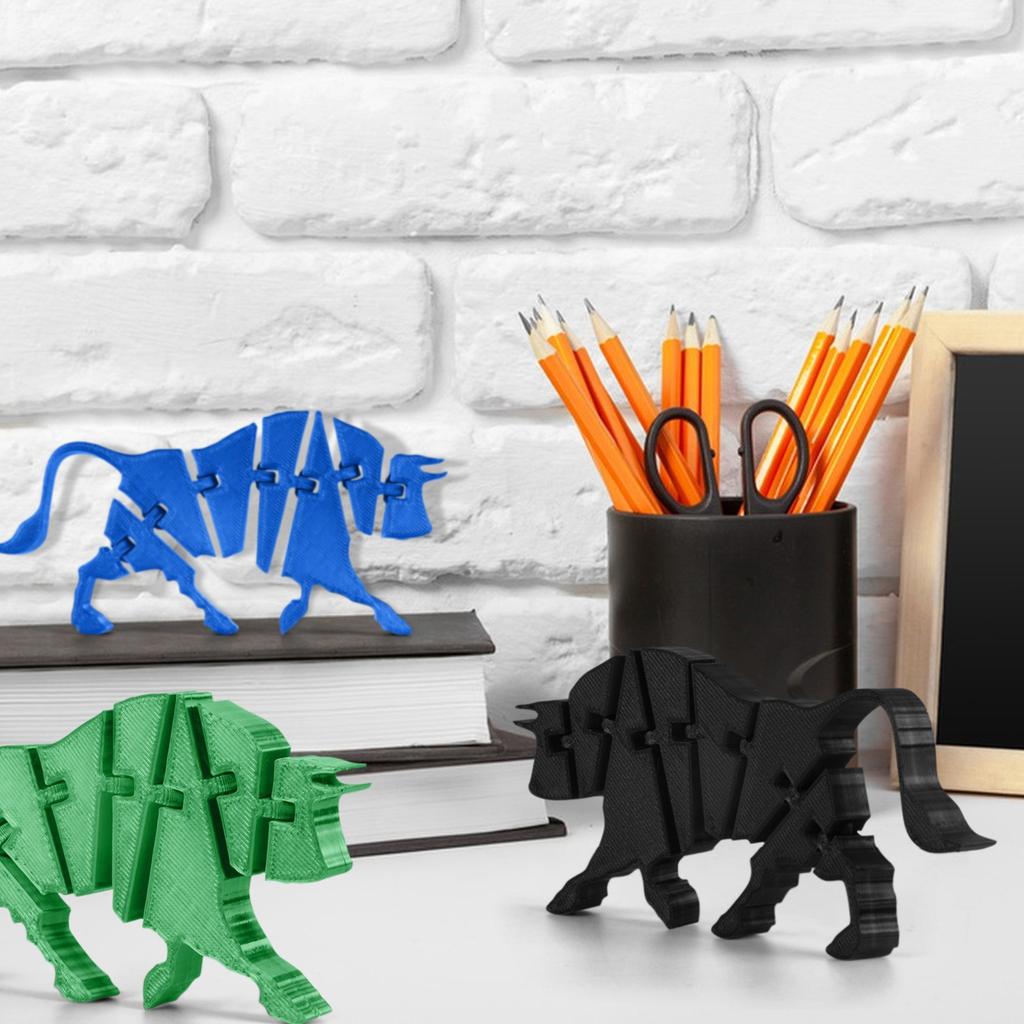 3D Printing Cattle 3D Printing Articulatedworm Toy Adult Children's Toy Mysterious Cattle Toy