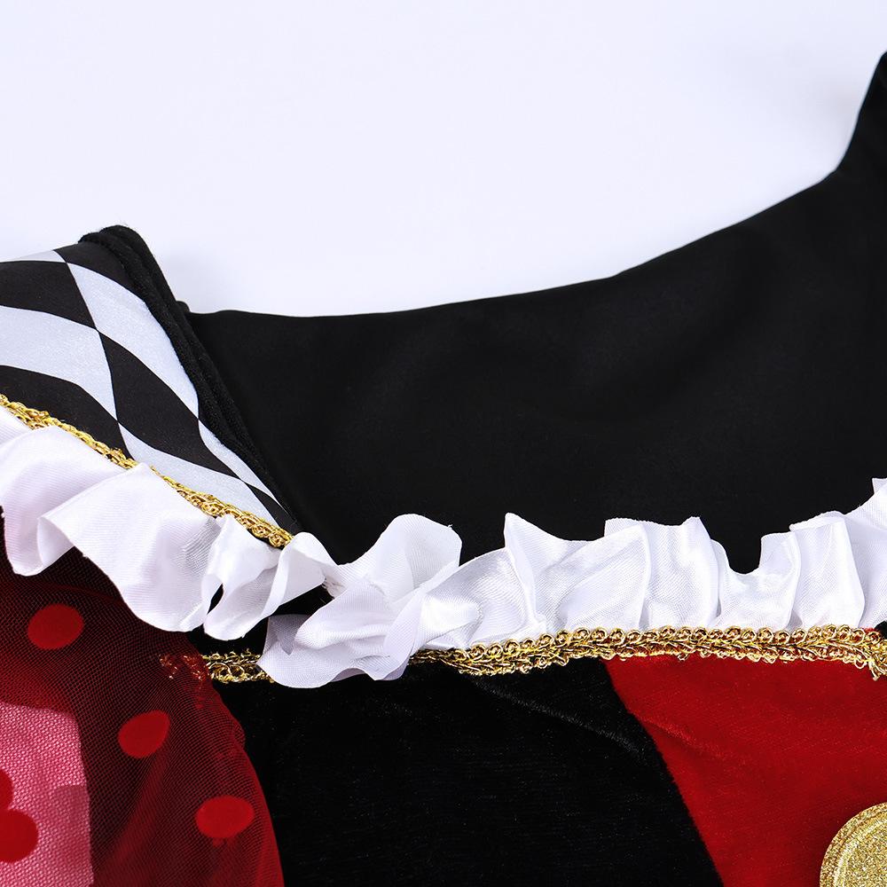 Alice in Wonderland Queen of Hearts Cosplay Halloween Short Skirt Costume