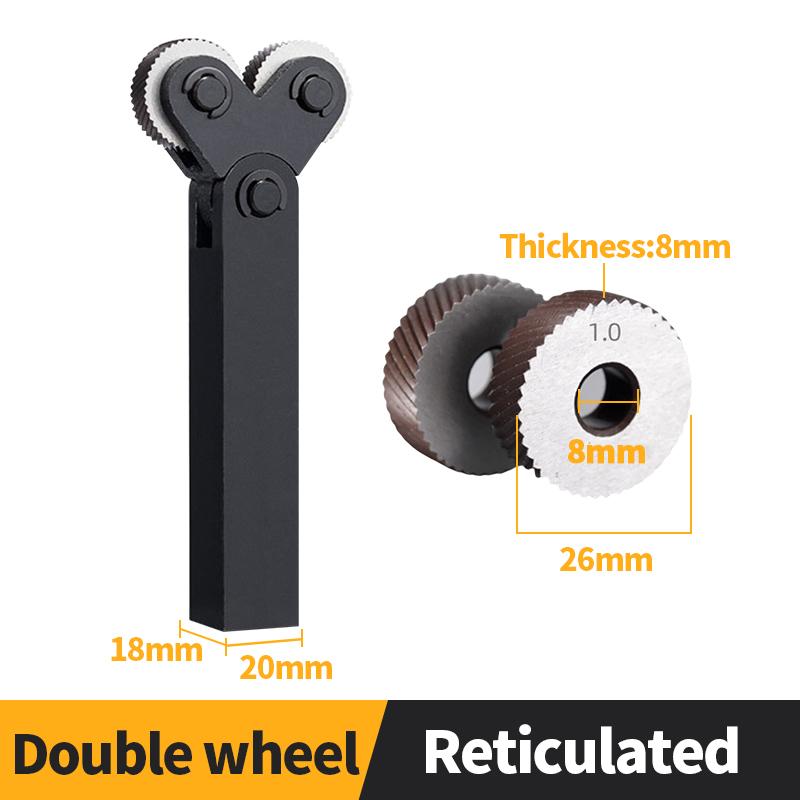 1 Satz Rändelwerkzeug 0,8-3 mm Gerade/Netzförmig Rändelschneider Drehbank Schneidwerkzeug Werkzeugmaschinen 20 mm Schaft Einzel-Doppelrad