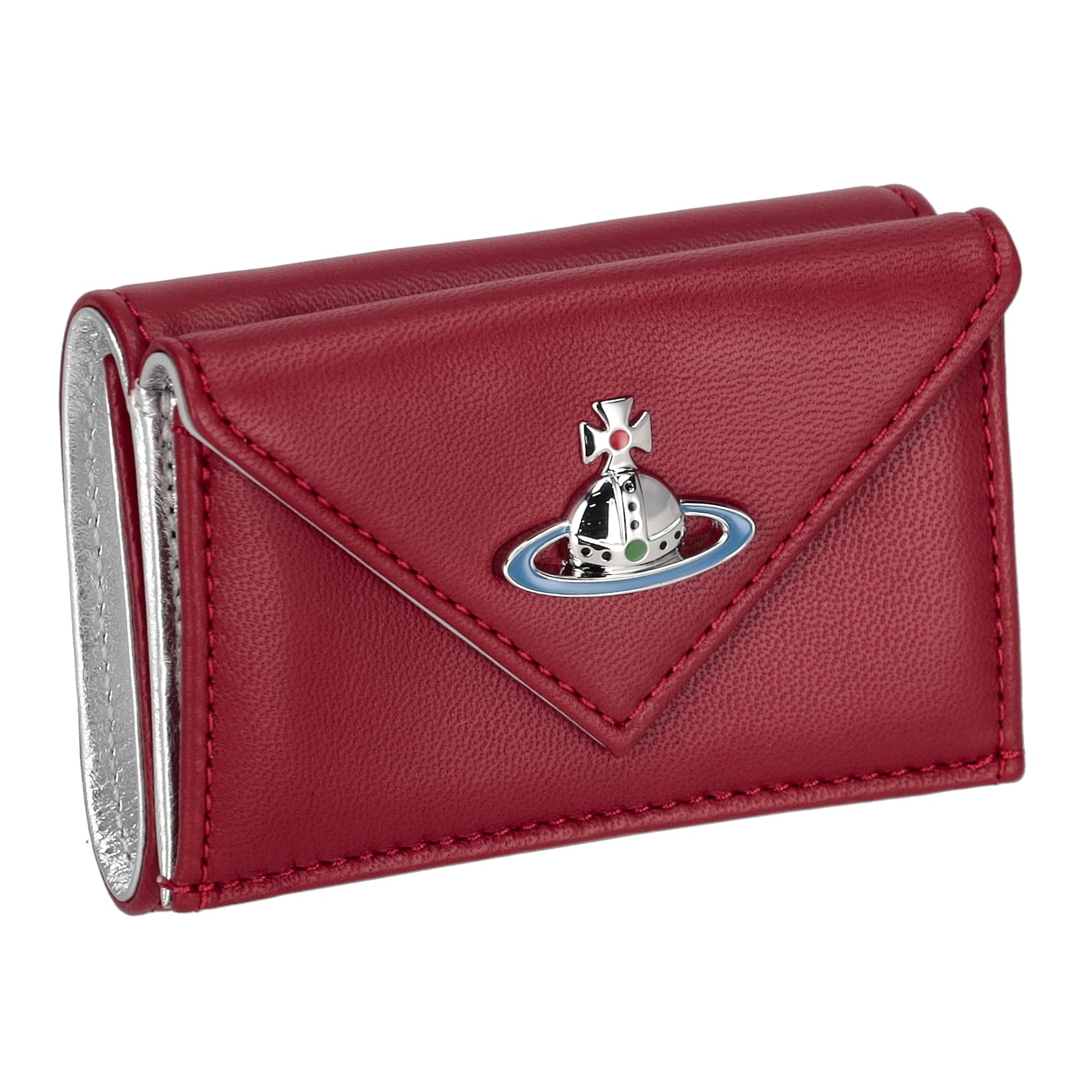 

Vivienne Westwood NAPPA Wallet 51150009 Tri-fold RED/SILVER Women s [Used]