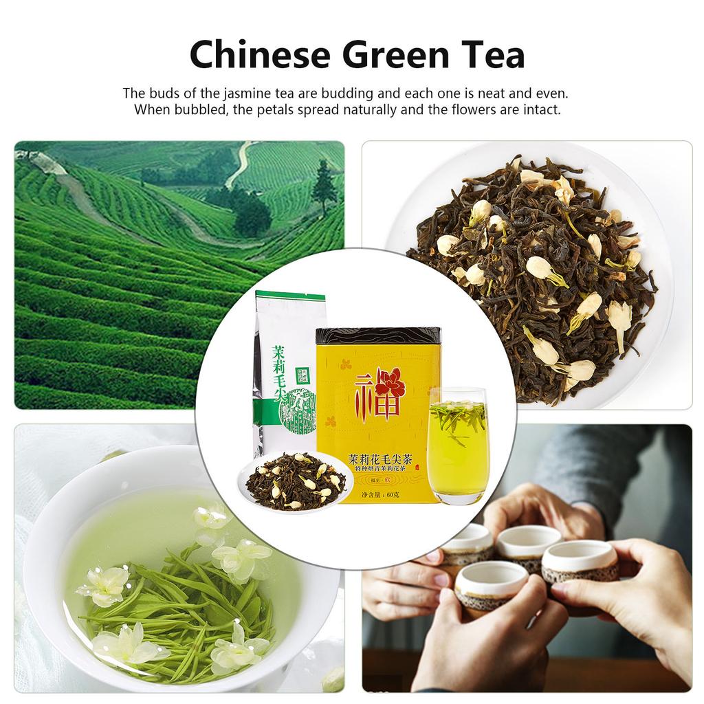 60g Natural Jasmine Tea Maojian Tea Chinese Green Tea for Morning Tea Afternoon Tea Gift