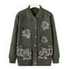Grand-mère Porter Pull Cardigan D'âge Moyen et Âgé Pull Tricoté Veste d'Automne Vêtement pour Mère Âgée Automne Haut Mince