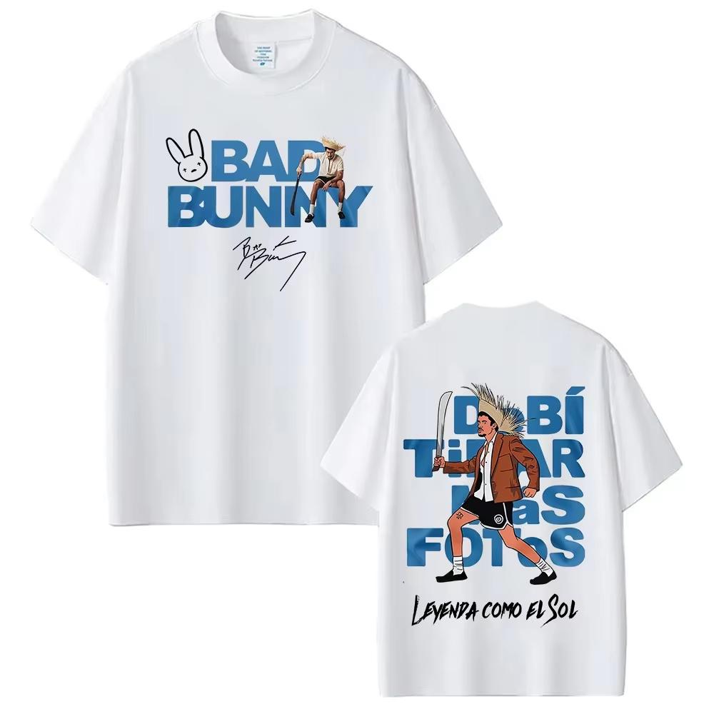 Rapper Bad Bunny Tour 2026 Debi Tirar Mas Fotos DTMF Merch TShirts Unisexs Fashion Hip Hop Pop Music Short Sleeve Streetwear