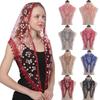 160*50cm Women Tassel Triangle Scarf for Church Prayer Shawl Embroidered Lace Veil Floral Headcovering Veils for The Church's