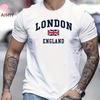 Summer Oversized T Shirt Man Loose Paris Creative Male TShirt Letter Print Casual Slim Round Neck Short Sleeved TShirt Top