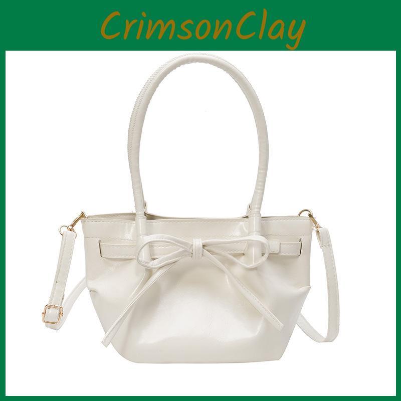 Single Trendy Handbag Shoulder Crossbody Bag With Bow Decoration For Daily Use