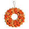WTEMPO Künstlicher Samt-Kürbis-Kranz Mehrere Mini-Kürbisse im Ring-Design für Halloween, Thanksgiving und Herbst-Dekorationen