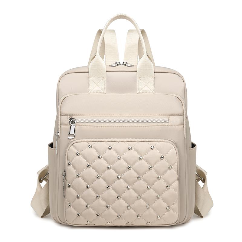 Einfarbiger Niet-Rucksack Damen Rucksack mit großer Kapazität