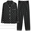 Women Silk Pajamas Set Long Sleeve Cardigan  Sleepwear Cute Cartoon Bear Loungewear Winter Casual Home Wear