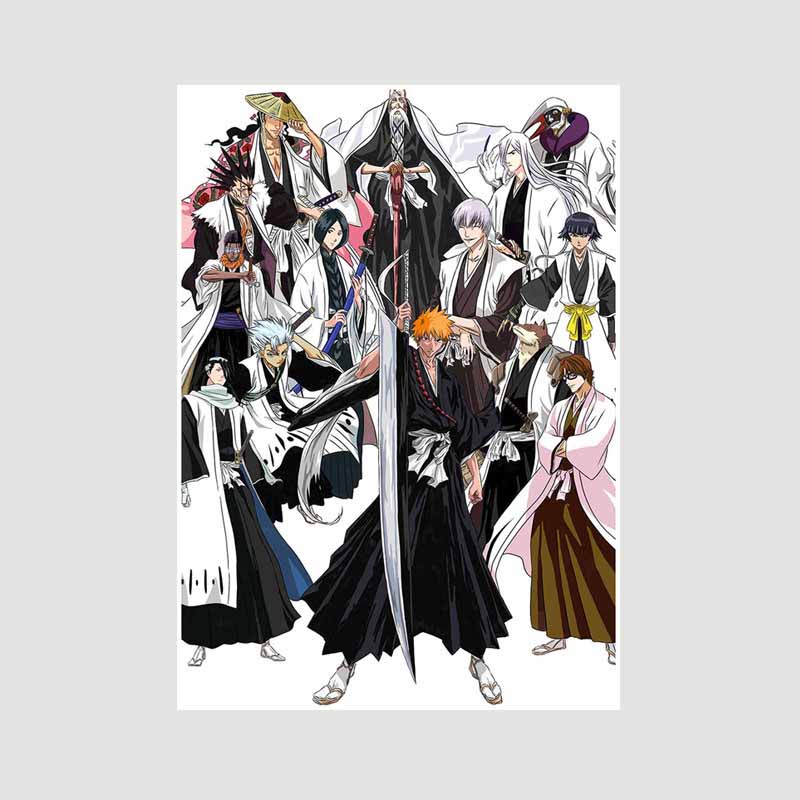 Japanese Anime Bleach Poster Decor Retro White Paper Posters and Prints Wall Art Painting Bedroom Bar Cafe Decoration Mural Fans Collection Gifts