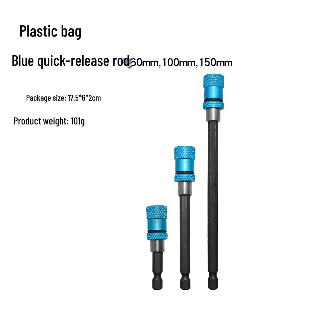 60mm Dark Blue Adjustable Stainless Steel Screwdriver Bit Extension with 1/4 Hex Shank & Quick Release Magnet
