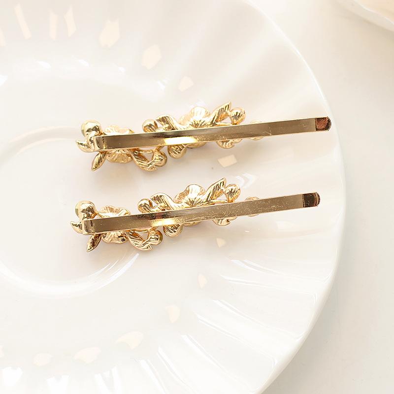 Alloy Color Flower Hair Accessories Girl Hairpin One-Word Hairpin Premium Side Bangs Clip Hairpin