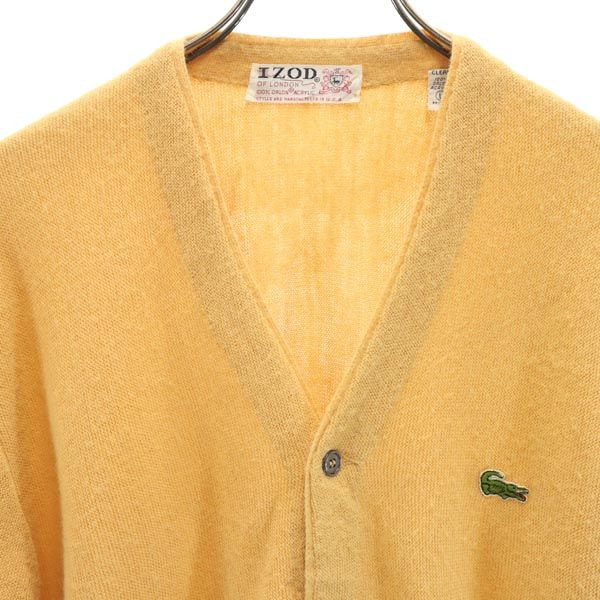 IZOD 60s Made in USA Vintage One point logo embroidery Long sleeve knit cardigan Men's Used