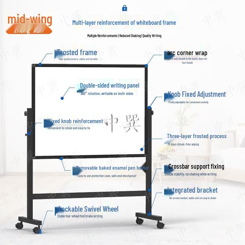 Zhongshen Mobile Double-Sided Whiteboard with Stand