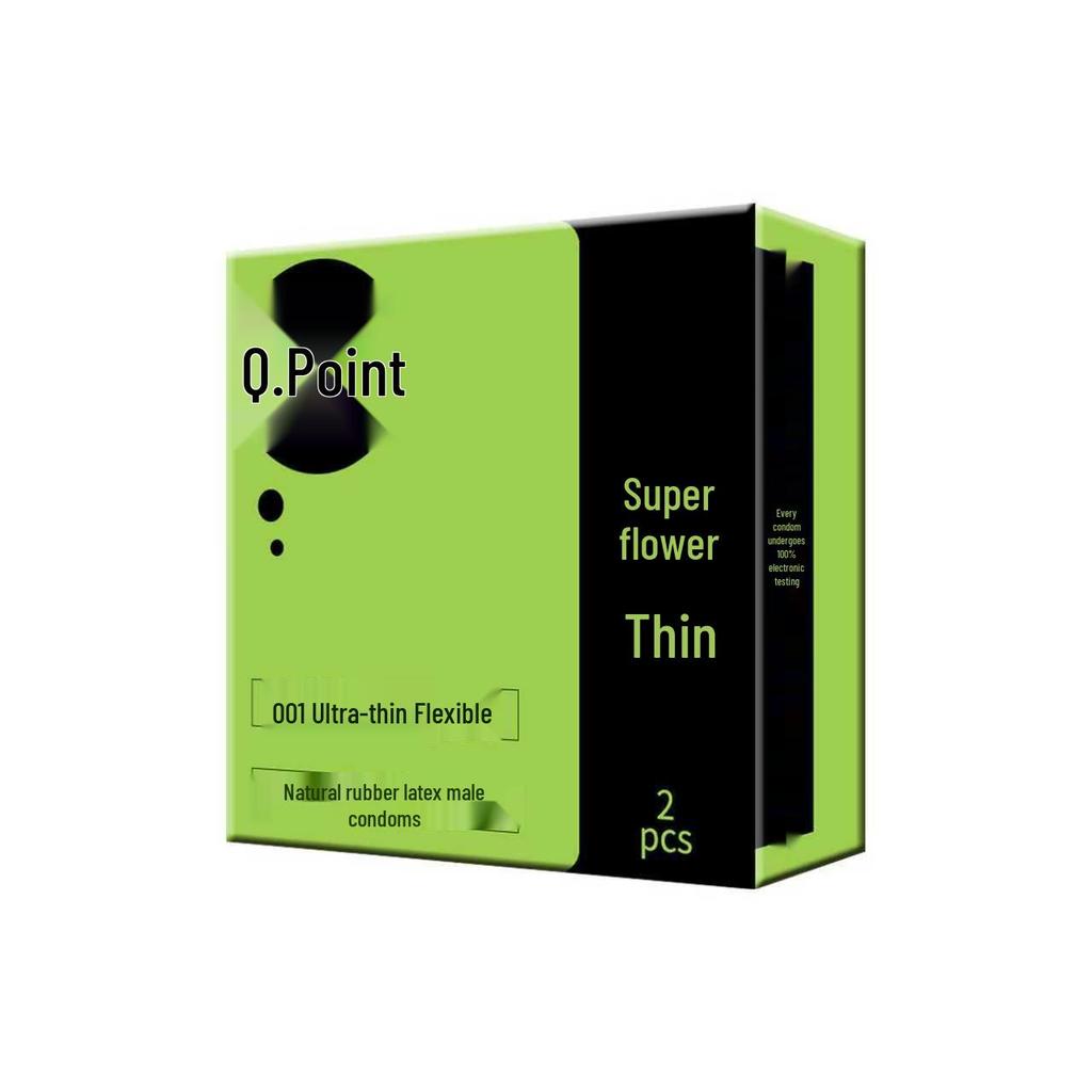 Q Point Men's Long-Lasting Delay Condoms with Hyaluronic Acid and Large Particles
