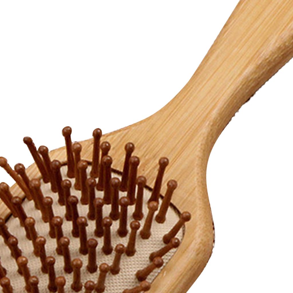 Bamboo Paddle Hair Brush Ergonomic Detangling Smoothing Massage Cushion Hair Brush Styling Tool