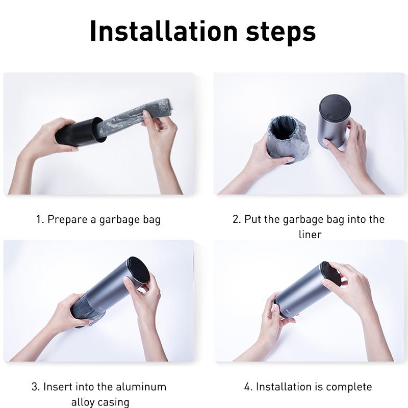 Baseus Car Trash Bin Alloy Garbage Can For Mitsubishi Asx Lancer Outlander Pajero Ralliart Rubbish Basket Bin Auto Accessories