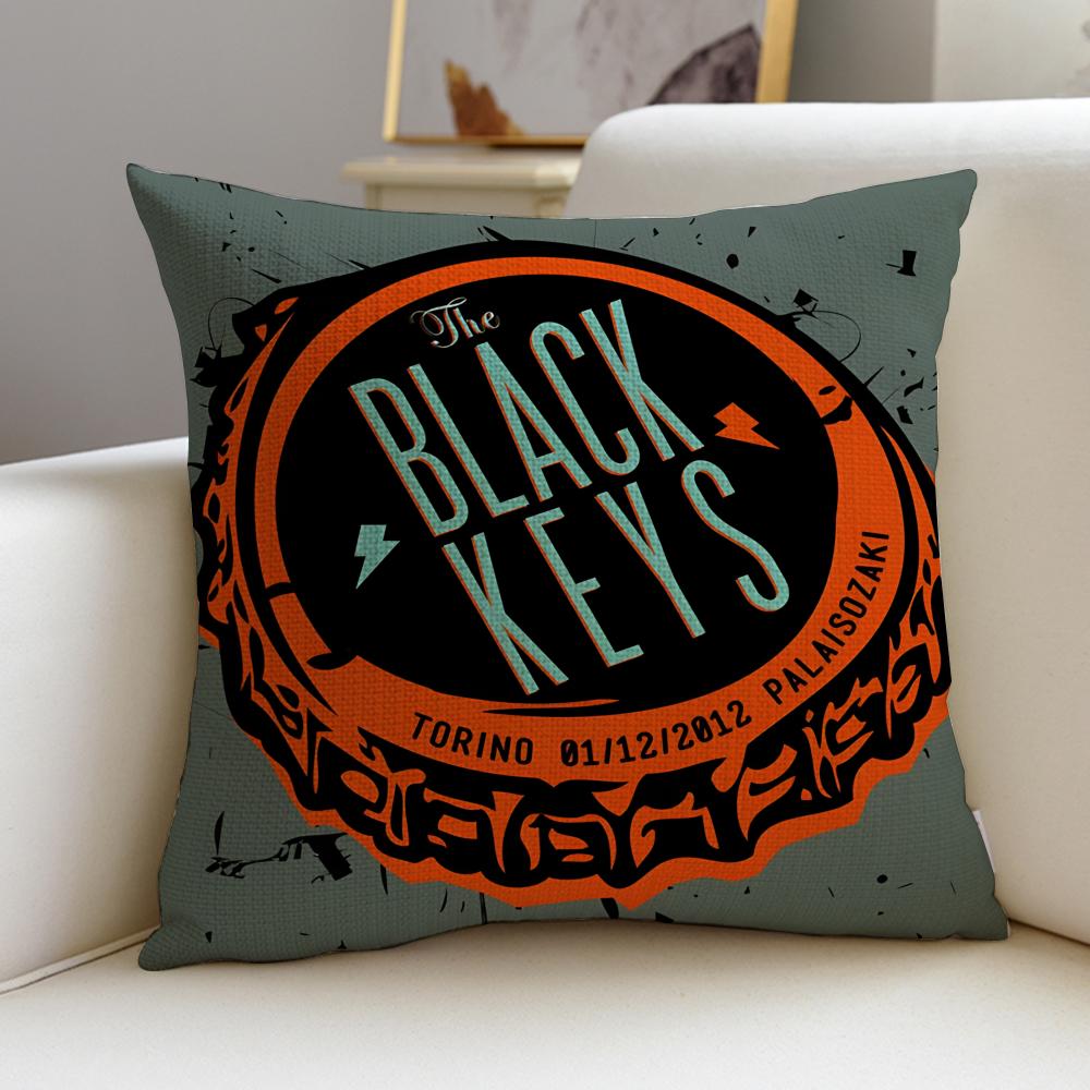 

Blues TThe Black KeysS Cushion Cover Breathable and skinfriendly linen pillowcase square removable and washable cushion 30X30cm